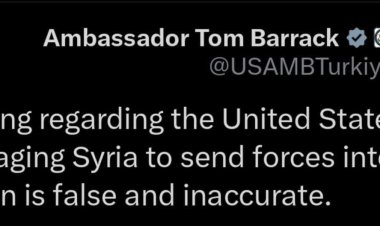 المبعوث الأمريكي، توم باراك: التقارير التي تفيد بأن الولايات المتحدة تشجّع سوريا على إرسال قوات إلى لبنان هي تقارير كاذبة وغير دقيقة.