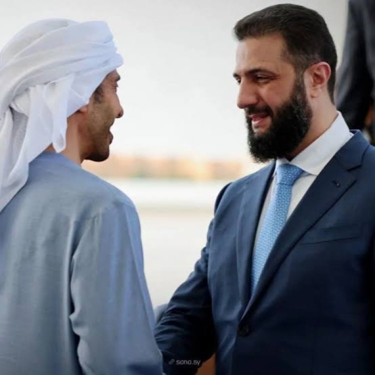 الشرع يصل أبوظبي ويُستقبل من عبدالله بن زايد